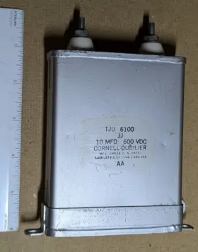Tju-6040 Cornell Dubilier Nos Capacitor Tju 6100 10 Mfd 600 Vdc