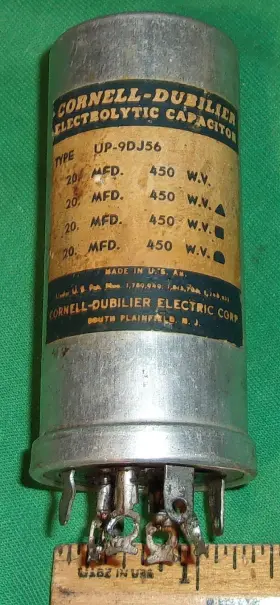 Up-9dj56 Cornell Dubilier Electrolytic Capacitor 20-20-20-20uf/450vdc