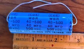 Wbr-40-500 Cornell Dubilier Cde 40mfd 500vdc Dubiler Electrolytic Capacitor