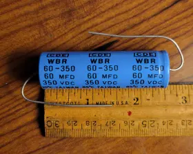 Wbr-60-350 Cornell Dubilier Wbr160350 Cde 60mfd 350vdc Dubiler Electrolytic Capacitor