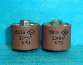 Crl 850s Door Knob Capacitors 25pf 5kv Npo 2pcs