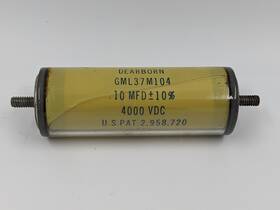 Dearborn Gml37m104 Glass Sealed Capacitor .10 Mfd 10% 4000 Vdc