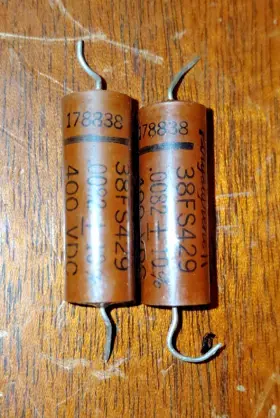 38fs429 Fast 2 .0082uf 400v John E Polystyrene Guitar Amp Tone Capacitors Lcr Tested 38fs429 Fast 2 .0082uf 400v John E Polystyrene Guitar Amp Tone Capacitors Lcr Tested