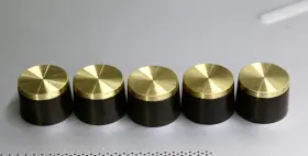 W-germany-11006 Fisher 11006 Lot Of 5 Vintage Knobs Gold Inserts -nos- And