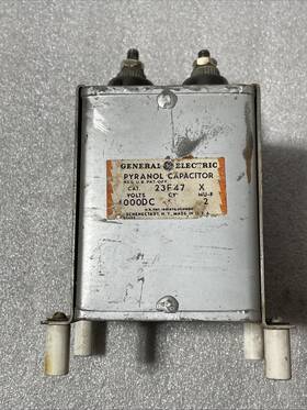 Ge 23f47. Vintage 2uf 4000vdc Capacitor Pyranol Cat. No. 23f47