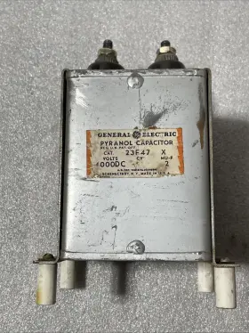 23f47 Ge 23f47. Vintage 2uf 4000vdc Capacitor Pyranol Cat. No.