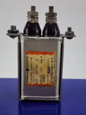 26f167x Ge Vintage General Electric 26f167 Pyranol Capacitor 2 Muf 600 Vdc 2uf