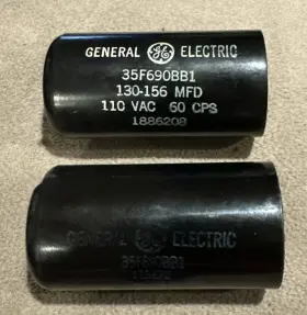 35f690bb1 Ge Vintage Capacitor # 130 - 156 Mfd 110-vac 1886208 Usa 2-pcs