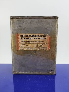 Ge 3994301 Vintage General Electric Pyranol Capacitor 20 Muf 230 Vac 20uf