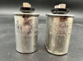 Ge 45f272 Lot Of 2 Vintage Capacitors 4uf 366-410v 60hz As Is