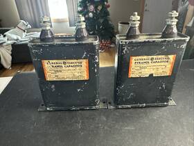 Ge 9ce5a28 2 Antique General Electric Pyranol Oil Capacitor