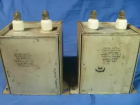 9ce5a92 Ge 2 General Electric Pyranol High Voltage Oil Filled Capacitor 10uf 1500vdc