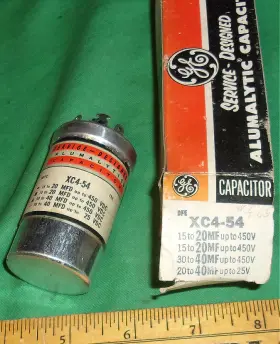 Xc4-54 Ge General Electric 4-section Electrolytic Can 15-20/15-20/30-40/30-40uf