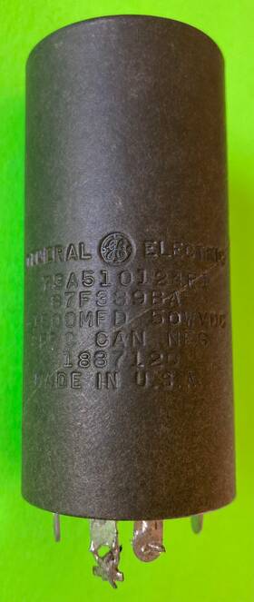 General Electric 73a510124p1 73a51o124p1 Can Capacitor 1500 Mfd 50 Wvdc Not Tested