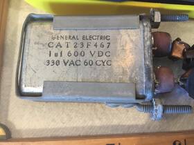 General Electric Cat23f467 1 Vintage Ge Uf 600 Vdc 330 Vac Volt Capacitor Tested