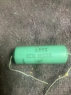 212-150-01 General Instruments 5x Gen Instr .5 Mfd 200vdc Imp 20% Vintage Green Capacitor
