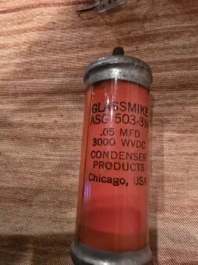 503-3m Glassmike Asg .05mfd 3000wvdc Vintage Glass Capacitor