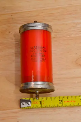753-35c Glassmike Transmitting Grade Oil Filled Capacitor .25 Mfd 5000 Vdc Asg 254-5m