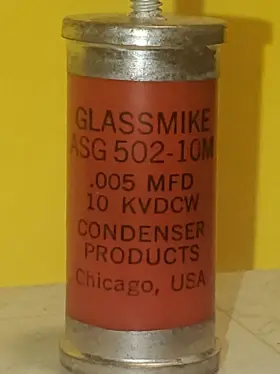 Asg502-10m Glassmike Oil Filled Glass Capacitor 0.05 Mfd 1000 Wvdc New