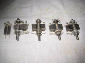 Hammarlund Misc. Mapc-100 Lot Of 5 Air Variable Capacitors 4 Used 1 Unused Are 100 Pf Max Is 75