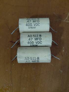 Hammond Ao Ao-511-8 Vintage 511-8 Mylar 470nf/ .47 400 Vdc Axial Capacitors Lcr Tested