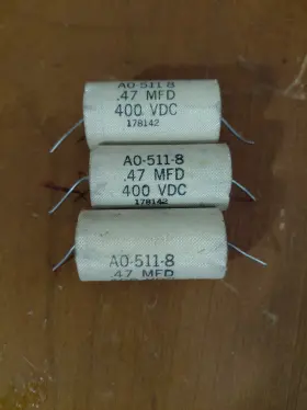 Ao-511-8 Hammond Ao Vintage 511-8 Mylar 470nf/ .47 400 Vdc Axial Capacitors Lcr Tested