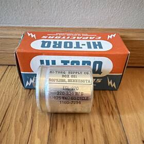 Hi-toro Esl-270 Hi-torq Esl 270 Vintage Capacitor 270-324 Mfd 125 Vac 60 Cycle