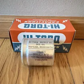 270-324 Hi-toro Esl-270 Hi-torq Esl 270 Vintage Capacitor Mfd 125 Vac 60 Cycle
