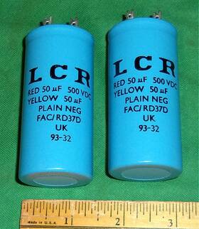 Lcr Fac/rd37d 2 50uf 50uf-500vdc Electrolytic Cap For Marshall F&t Jj Hiwatt Vox