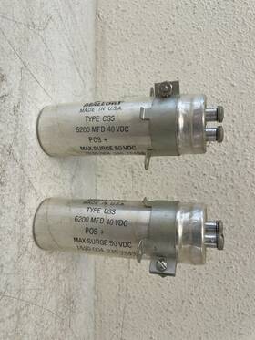 Mallory 1520-004 2pic Metal Capacitor 6200 Mfd 40 Vdc 50 Max Surge