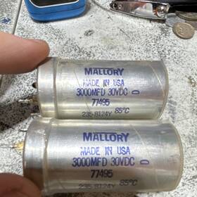 Mallory 235-8124y 3000mfd 30vdc 77495 Vintage Capacitor 85 C Made In Usa