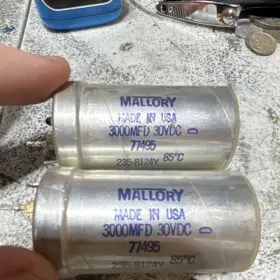 235-8124y Mallory 3000mfd 30vdc 77495 Vintage Capacitor 85 C Made In Usa