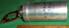 377.1a Mallory Fp 3-section Can 40-40-40uf 450-450-450vdc Clean Lugs 85c