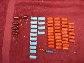 6ps-p10 Mallory Huge Lot .1 600v Brown Orange Blue Drop Capacitor Cde Sprague