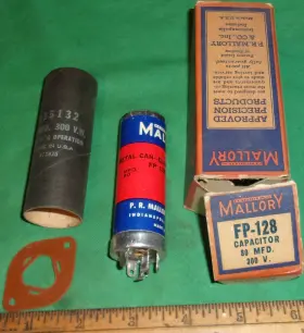 Fp-128 Mallory Electrolytic Can Capacitor 80uf/300vdc Nos