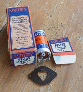 Mallory Fp-135 Vintage Nos Can Capacitor 30 Mfd 350 Vdc. New In Box Paper Label