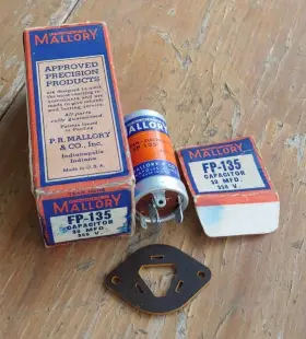 Fp-135 Mallory Vintage Nos Can Capacitor 30 Mfd 350 Vdc. New In Box Paper Label