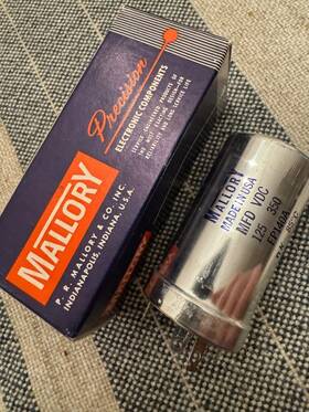 Mallory Fp-140a Vintage Nos Electrolytic Can Capacitor Fp 140a 125uf 350vdc