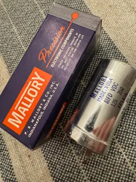 Fp-140a Mallory Vintage Nos Electrolytic Can Capacitor Fp 140a 125uf 350vdc