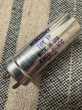 Fp-146 Mallory Vintage Nos Electrolytic Can Capacitor Fp 146 40f 450vdc
