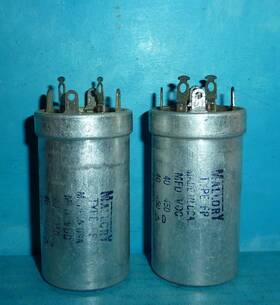 Mallory Fp-238a 2 Electrolytic Can Capacitors 40/40uf 450vdc 40/40mfd 450v