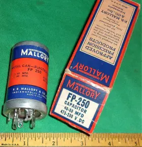 Fp-250 Mallory 40-80uf/475-200vdc Nos Clean With Carton