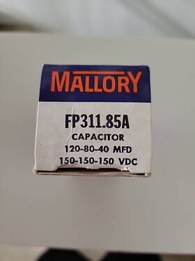 Mallory Fp311.85a Nos Electrolytic Capacitor 120-80-4 Mfd 150-150-150 Vdc