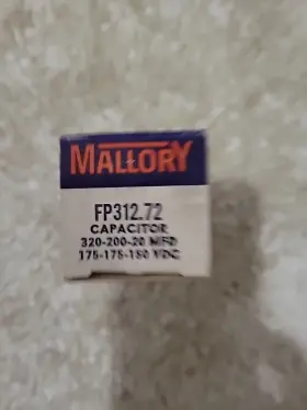 175-175-150 Mallory Fp312.72 Nos Fp326.7a Electrolytic Capacitor 320-200-20 Mfd Vdc