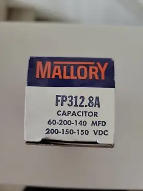 Fp312.8a Mallory Nos Electrolytic Capacitor 60-200-140 Mfd 200-150-150 Vdc