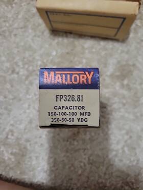 Mallory Fp326.81 Nos Electrolytic Capacitor 150-100-100 Mfd 350-50-50vdc