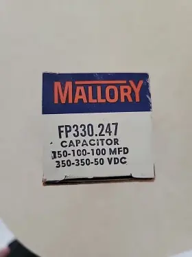 Fp330.247 Mallory Nos Electrolytic Capacitor 150-100-100 Mfd 350-350-50 Vdc
