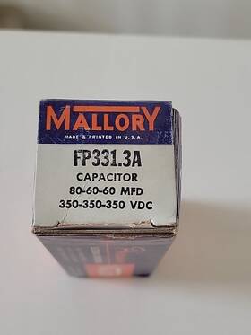 Mallory Fp331.3a Nos Electrolytic Capacitor 80-60-60 Mfd 350-350-350 Vdc