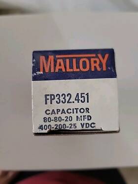 Mallory Fp332.451 Nos Fp326.78a Electrolytic Capacitor 80-80-20 Mfd 400-200-25 Vdc