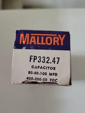 Fp332.47 Mallory Nos Electrolytic Capacitor 80-80-100 Mfd 400-200-50 Vdc